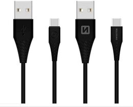 SWISSTEN kabel USB microUSB s konektorem 9mm 1,5m ČERNÁ