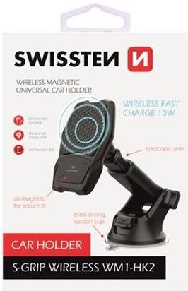 SWISSTEN wireless WM1-HK2 magnetický držák s bezdrátovým nabíjením do auta s pří