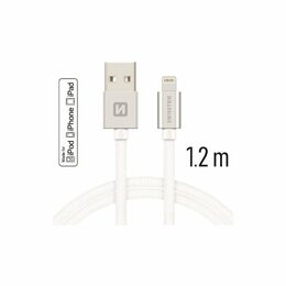 SWISSTEN kabel USB Lightning MFI 1,2m 3A stříbrná