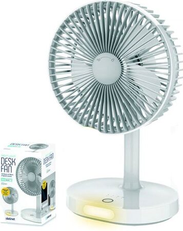 Platinet PRDF0326 stolní přenosný ventilátor nabíjecí 19cm