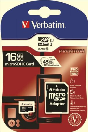 VERBATIM 44082 microSDHC 16GB cl10 adapt