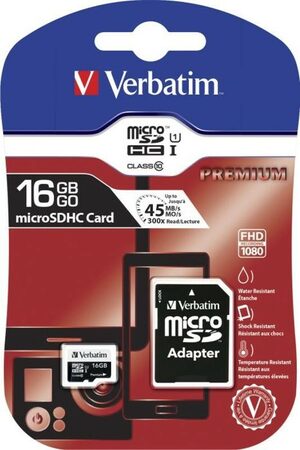 VERBATIM 44082 microSDHC 16GB cl10 adapt