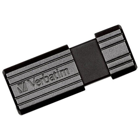 64GB USB Flash 2.0 PinStripe Bk VERBATIM
