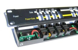 Patch panel POE UTP cat.5e 12p 1U Black, 19" rack