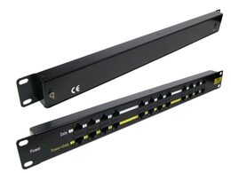 Patch panel POE UTP cat.5e 16p 1U Black (provedení 19" rack)