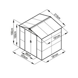 Zahradní domek G21 GAH 407 - 213 x 191 cm, šedý