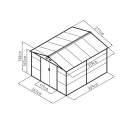 Zahradní domek G21 GAH 884 - 277 x 319 cm, šedý