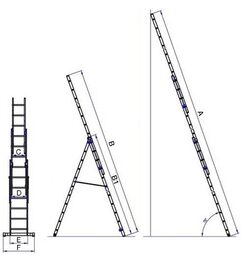 Žebřík 21 3-dílný 5,1m 3x8 příček GA-H-3x8 6390383