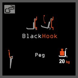Závěsný systém G21 BlackHook peg 3,7 x 12,5 x 6 cm