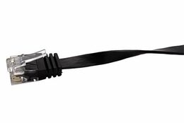 Patch kabel UTP cat 6, 0,5m plochý - černý