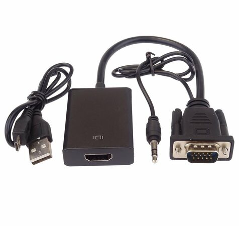PremiumCord khcon-49 Převodník VGA+audio elektronický konvertor na rozhraní HDMI FULL HD 1080p