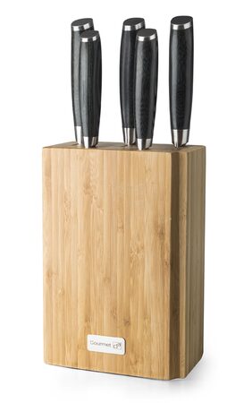 Blok na nože G21 Gourmet Damascus, bambusový pro 5 nožů