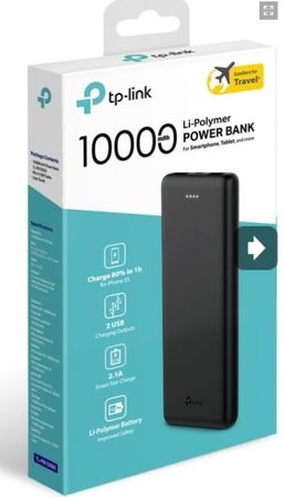 Powerbank TP-Link TL-PB10000 10000mAh, 2x USB port (5V/1A, 5V/2A), 1 Micro USB p