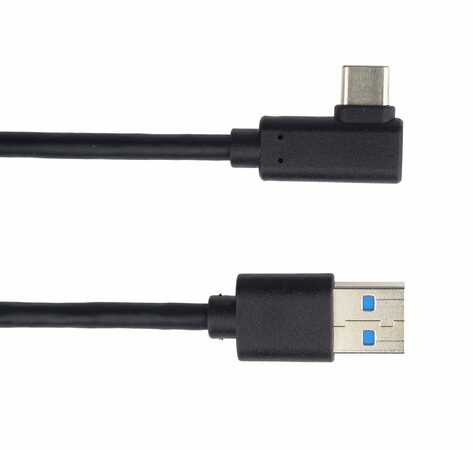 PremiumCord ku31cz2bk Kabel USB typ C/M - USB 3.0 A/M zahnutý konektor 90°, 2 m