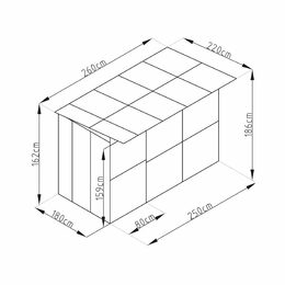 Kotec pro psa G21 KEN 572 - 260 x 220 cm, šedý