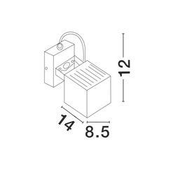 Svítidlo NOVA LUCE FOCUS 752470 WALL GREY nástěnné, IP 54, 6 W