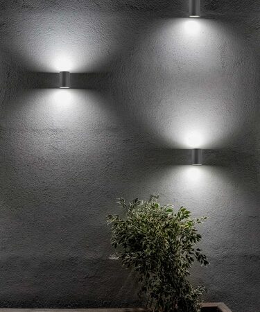 Svítidlo Nova Luce Nero 710021 R WALL GREY nástěnné, IP 54, GU10