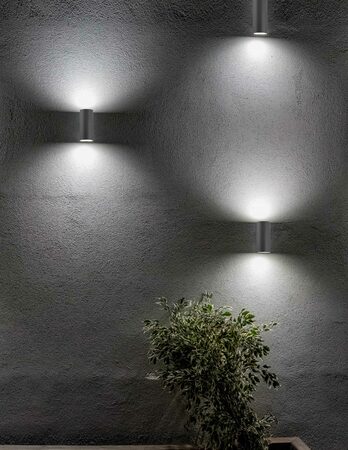 Svítidlo Nova Luce Nero 710022 R WALL GREY 2 nástěnné, IP 54, GU10