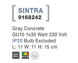 Svítidlo Nova Luce 9168242 SINTRA S TOP GREY stropní, IP 20, GU10