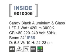 Reflektor Nova Luce 9010005 INSIDE SPIKES BLACK 4 IP 65, 7 W