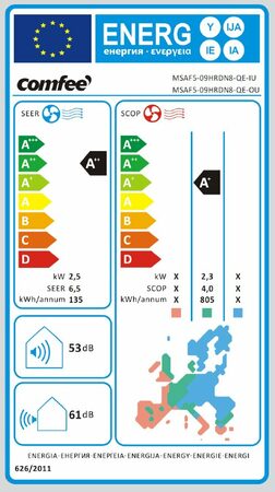 Klimatizace Midea/Comfee MSAF5-09HRDN8-QE SET QUICK, 8800BTU, do 32m2, WiFi, vyt