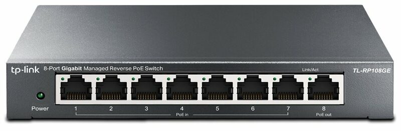 Switch TP-Link RP108GE Easy Smart, 8x GLAN, 7x PoE-in reverzní, 1x PoE-out