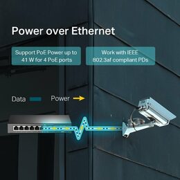 Switch TP-Link TL-SF1008LP 8x LAN, 4xPoE+, 41W, dosah 250m, kov