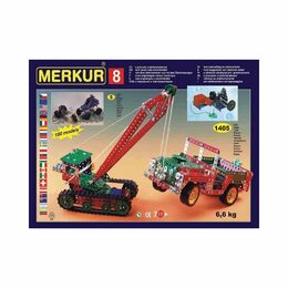 Stavebnice MERKUR M 8 130 modelů 1405ks 5 vrstev v krabici 54x36,5x8,5cm