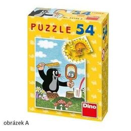 Minipuzzle Dino Krtek 19,8x13,2cm 8 druhů 54 dílků v krabičce 9x7x3cm 40ks v boxu