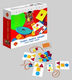 Tvary, barvy, paměť společenská hra naučná v krabici 20x18x5cm