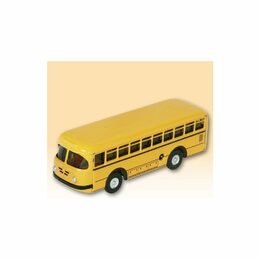 Autobus retro na klíček kov 19cm žlutý v krabičce Kovap