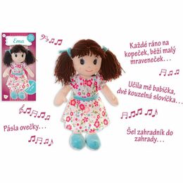 Teddies Panenka Ema hadrová plyš 40 cm česky mluvící a zpívající