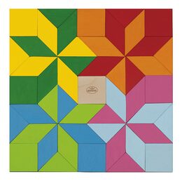 Detoa Mozaika barevná dřevěná 49 ks v krabici 20x20x4cm