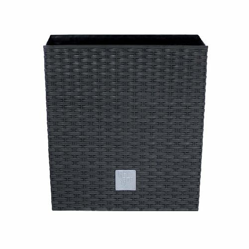 Květináč Prosperplast Rato Low antracit 22,3 x 22,3 x 22,8 cm