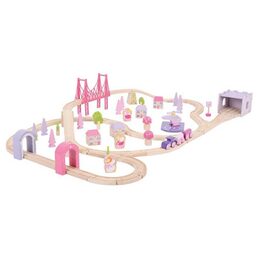 Bigjigs Rail Dřevěná velká vláčkodráha princezny