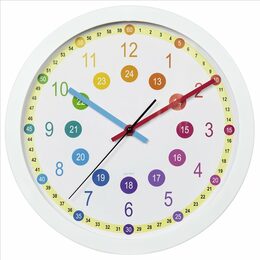 Hodiny Hama Easy Learning dětské nástěnné, průměr 30 cm, tichý chod