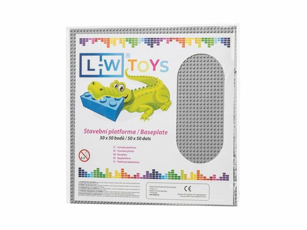 L-W Toys Velká podložka na stavění 50x50 bodů šedá