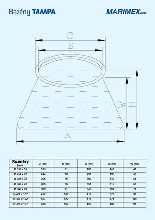 Bazén Marimex 103400411 Tampa 3,66 x 0,91 m bez filtrace