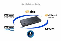Switch HDMI  4:1 s podporou rozlišení 4Kx2K@60Hz 1080P, HDR, s ovládáním tlačítkem a dálkovým ovladačem