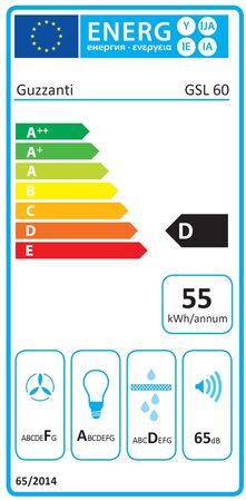 Výsuvný odsavač par Guzzanti GSL 60 W, 5 LET ZÁRUKA (GSL60W)