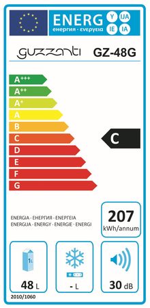 Chladnička 1dv. Guzzanti GZ 48G (Termovitrína) bílá (GZ48G)