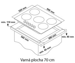 Varná deska plyn Guzzanti GZ 8206, 5 LET ZÁRUKA