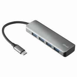USB Hub Trust Halyx USB-C/4x USB 3.2 - stříbrný