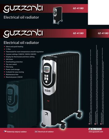 Olejový radiátor Guzzanti GZ 411BD