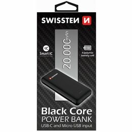 Swissten BLACK CORE POWER BANK 20000 mAh
