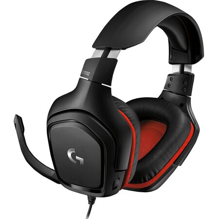 Headset Logitech Gaming G332 - černý/červený