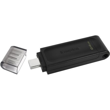 Flash USB Kingston DataTraveler 70 64GB, USB-C - černý