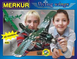 Stavebnice MERKUR Flying wings 40 modelů 640ks v krabici 36x27x5cm
