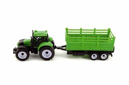 Teddies Traktor s přívěsem plast 28 cm asst 2 barvy v krabičce
