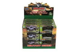 Tank/Auto vojenské/Obrněný transportér kov 7cm asst 24ks v boxu